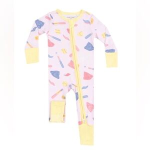 NWT Angel Dear Bamboo Softball Baseball Foldover Feet Convertible Pajama 3-6M